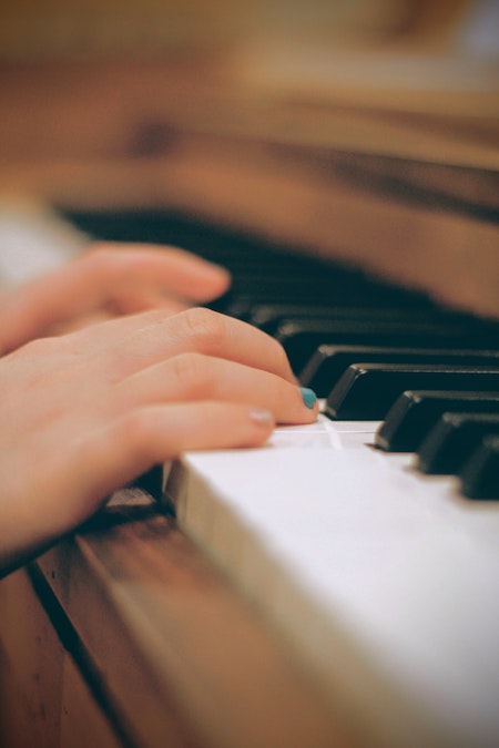 Child playing the piano
